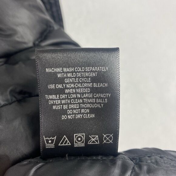 Sam Edelman Puffer Jacket Womens Large Black Full Zip Down Feathers Pockets - Picture 9 of 11